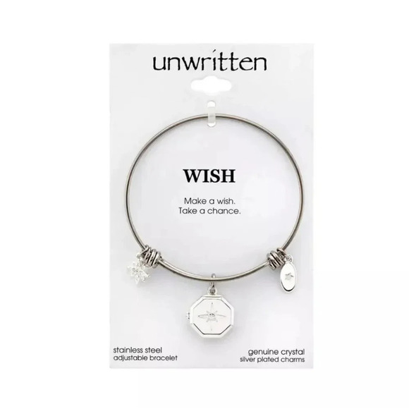 Star Locket Cubic Zirconia Adjustable Bangle Bracelet - Picture 2 of 2